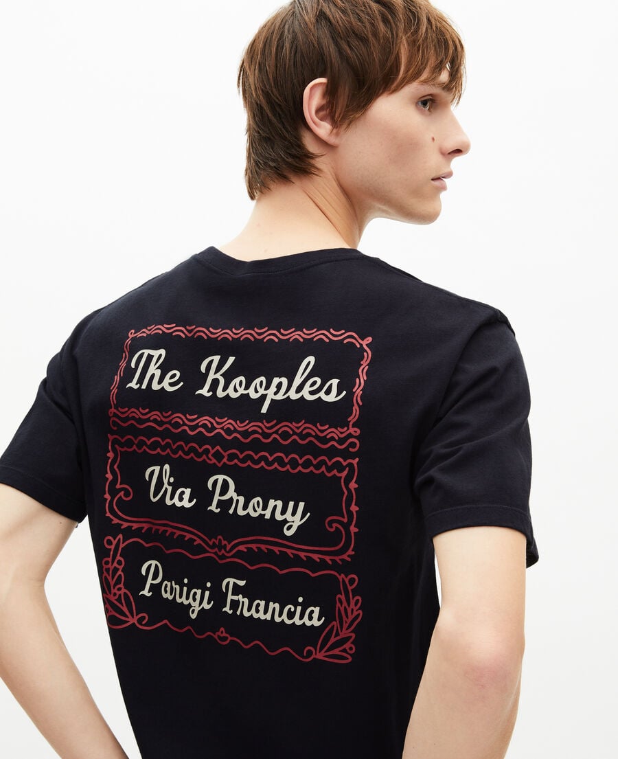 The Kooples HOMME DARK NAVY t-shirt avec sérigraphie via prony marine