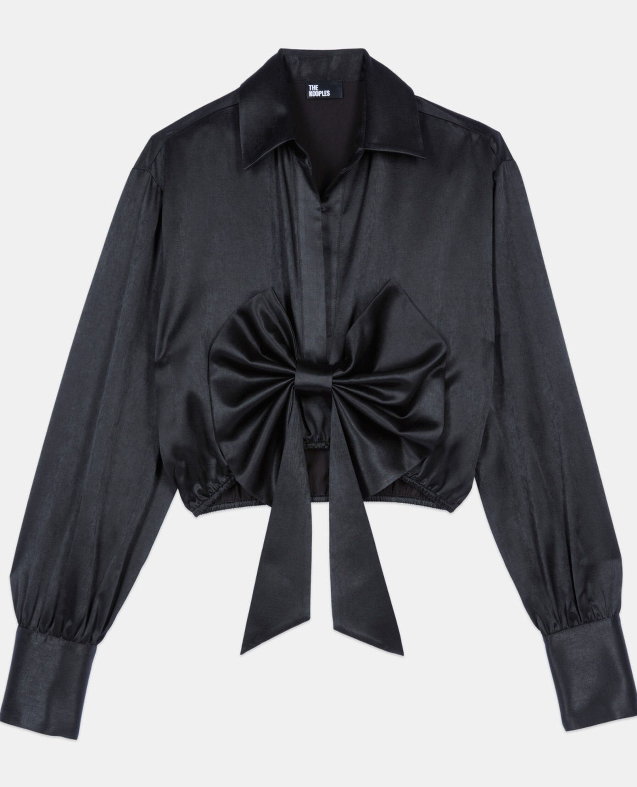 Black top with bow, BLACK, hi-res image number null