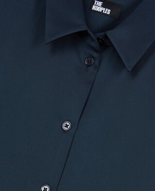 The Kooples F DARK NAVY navy blue silk shirt 