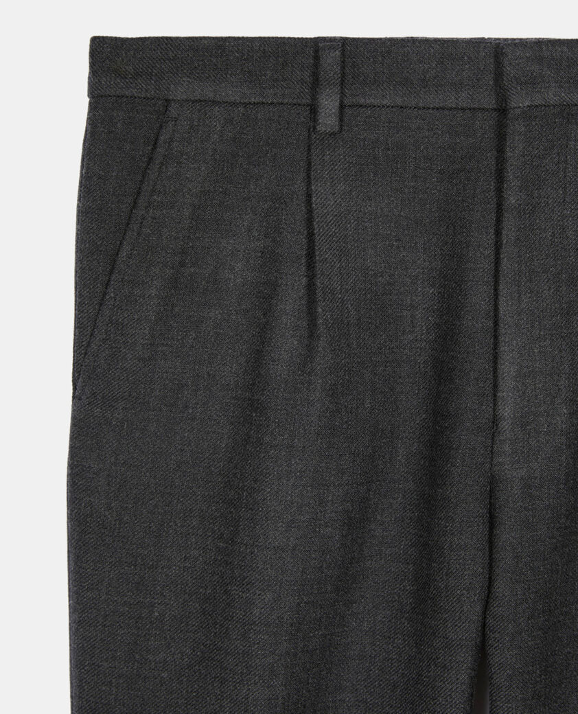 The Kooples HOMBRE BLACK GREY pantal&oacute;n traje algod&oacute;n lana gris