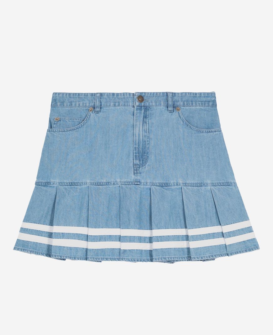 The Kooples MUJER BABY BLUE falda corta vaquera plisada