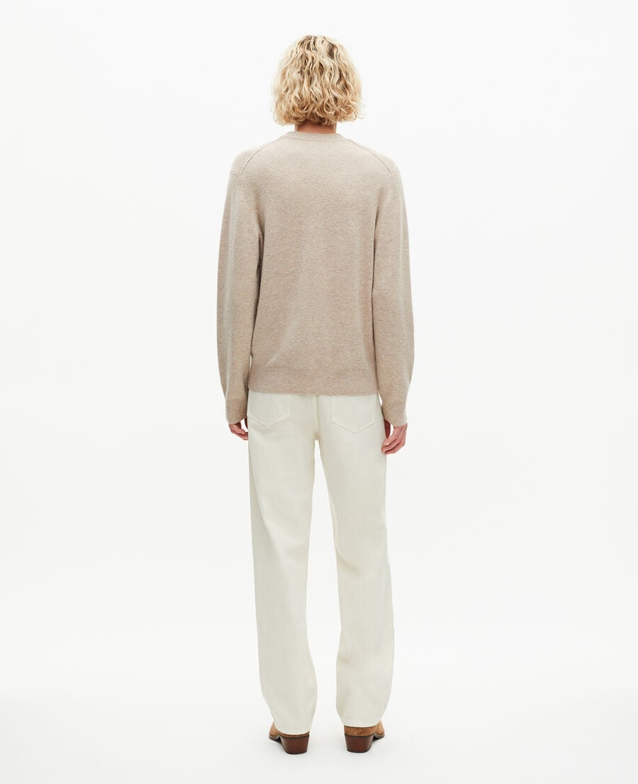 The Kooples MEN BEIGE MELANGE beige cashmere cardigan