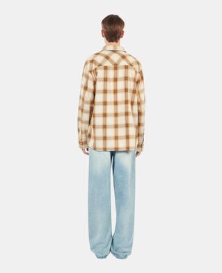 The Kooples MEN BROWN-BEIGE checked shirt