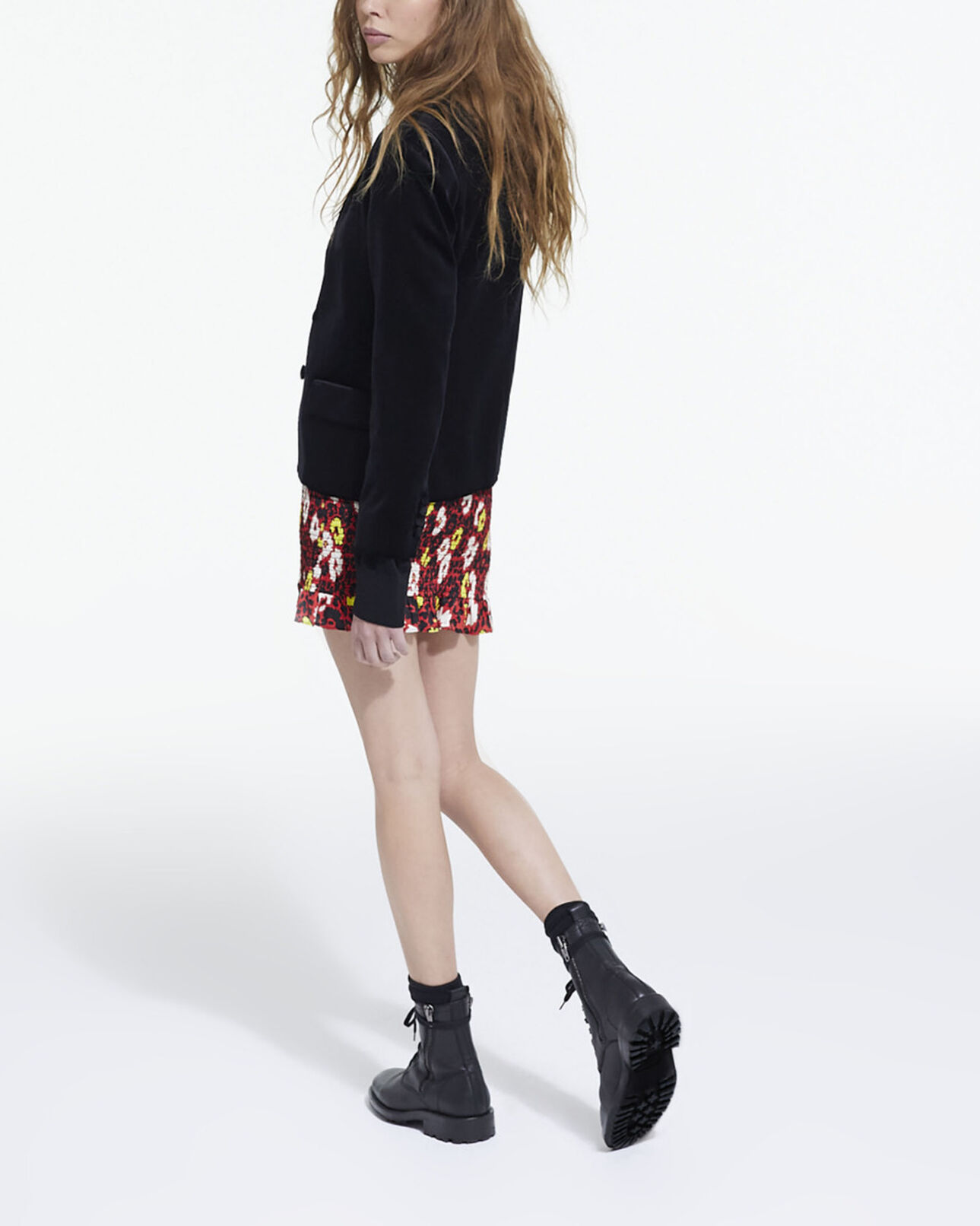 The Kooples DAMEN RED / YELLOW kurzer rock mit blumenprint
