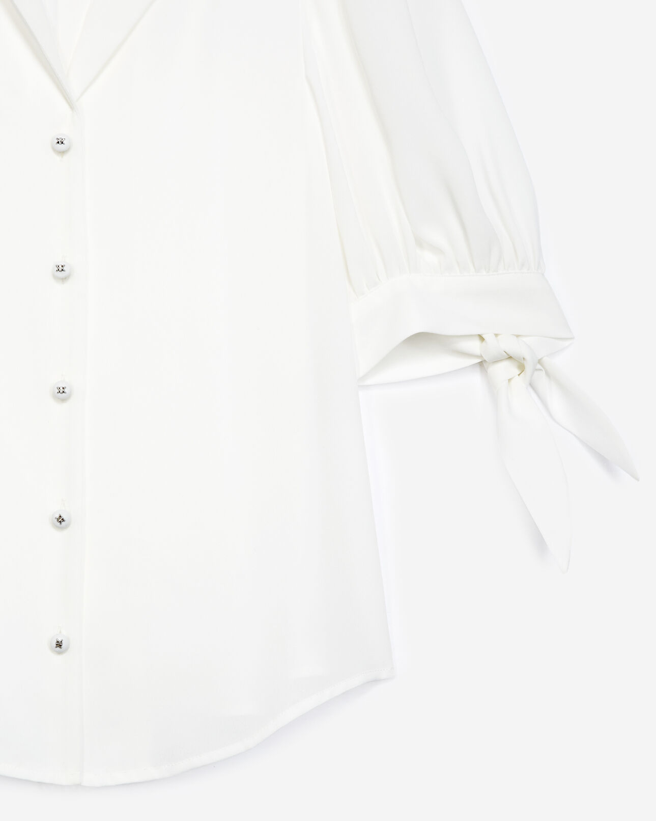 The Kooples MUJER ECRU camisa blanco crudo manga corta estampada