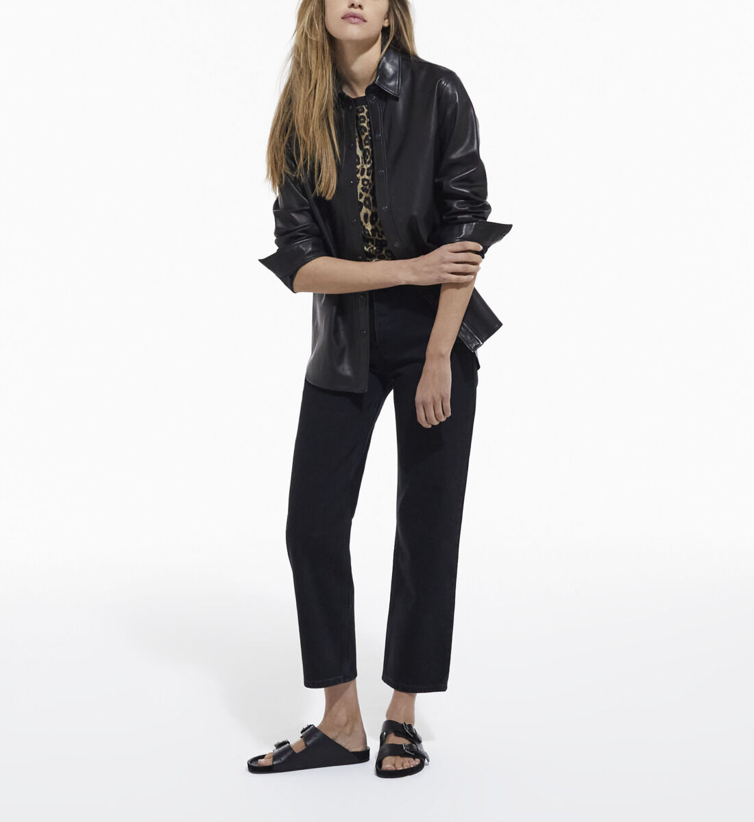 Chemise en top cuir h&m