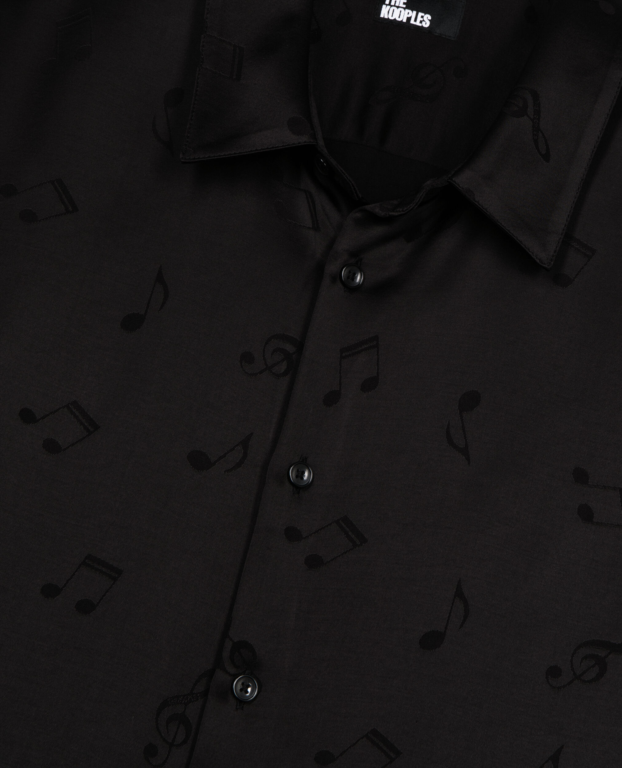 Chemise jacquard musique noire, BLACK, hi-res image number null