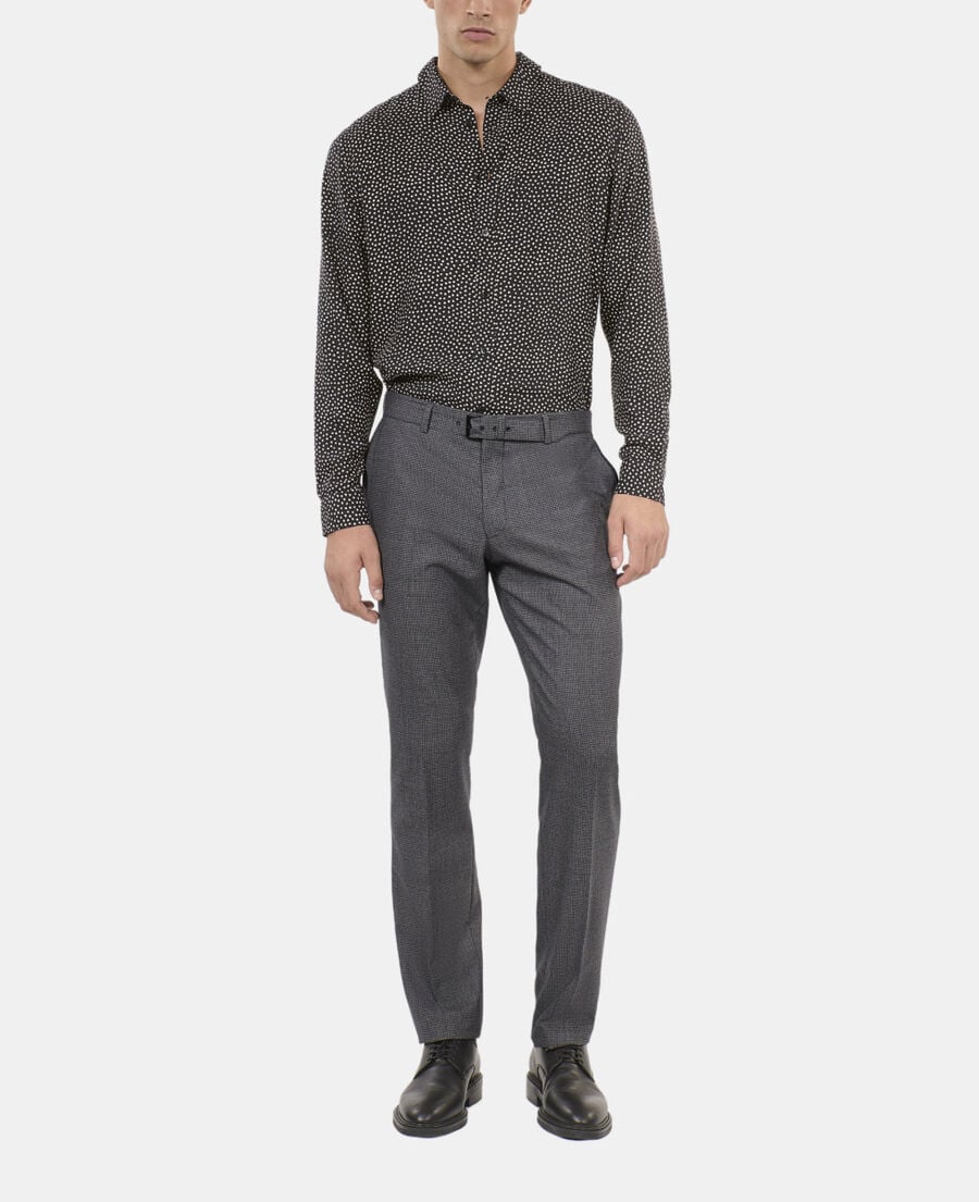 The Kooples MEN BLACK GREY black and white houndstooth suit trousers