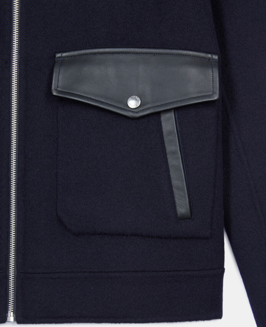 The Kooples H NAVY navy blue double-faced wool jacket