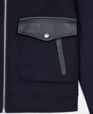 The Kooples H NAVY navy blue double-faced wool jacket