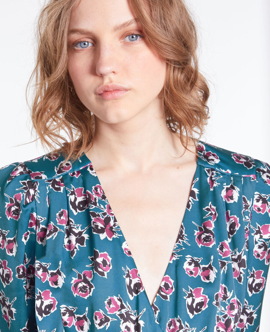 robe portefeuille courte imprimée
