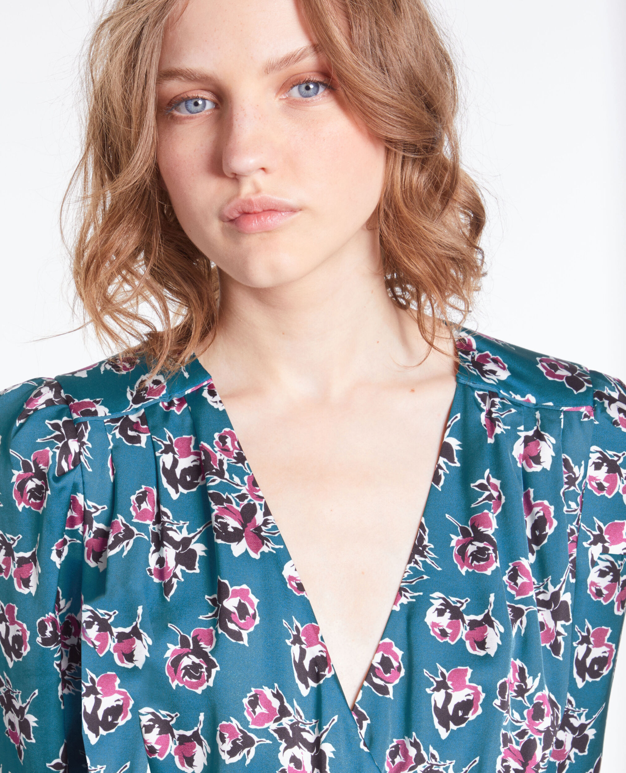 Robe portefeuille courte imprimée, PINK - BLUE, hi-res image number null