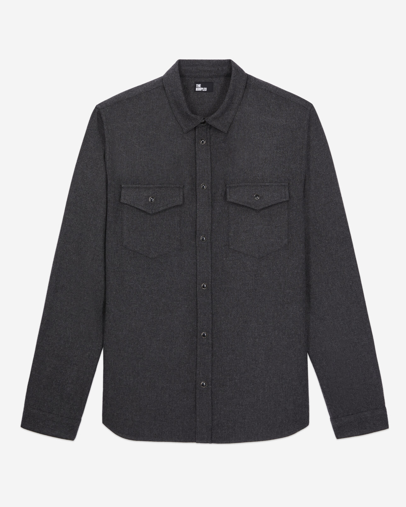 The Kooples MEN GREY grey flannel shirt
