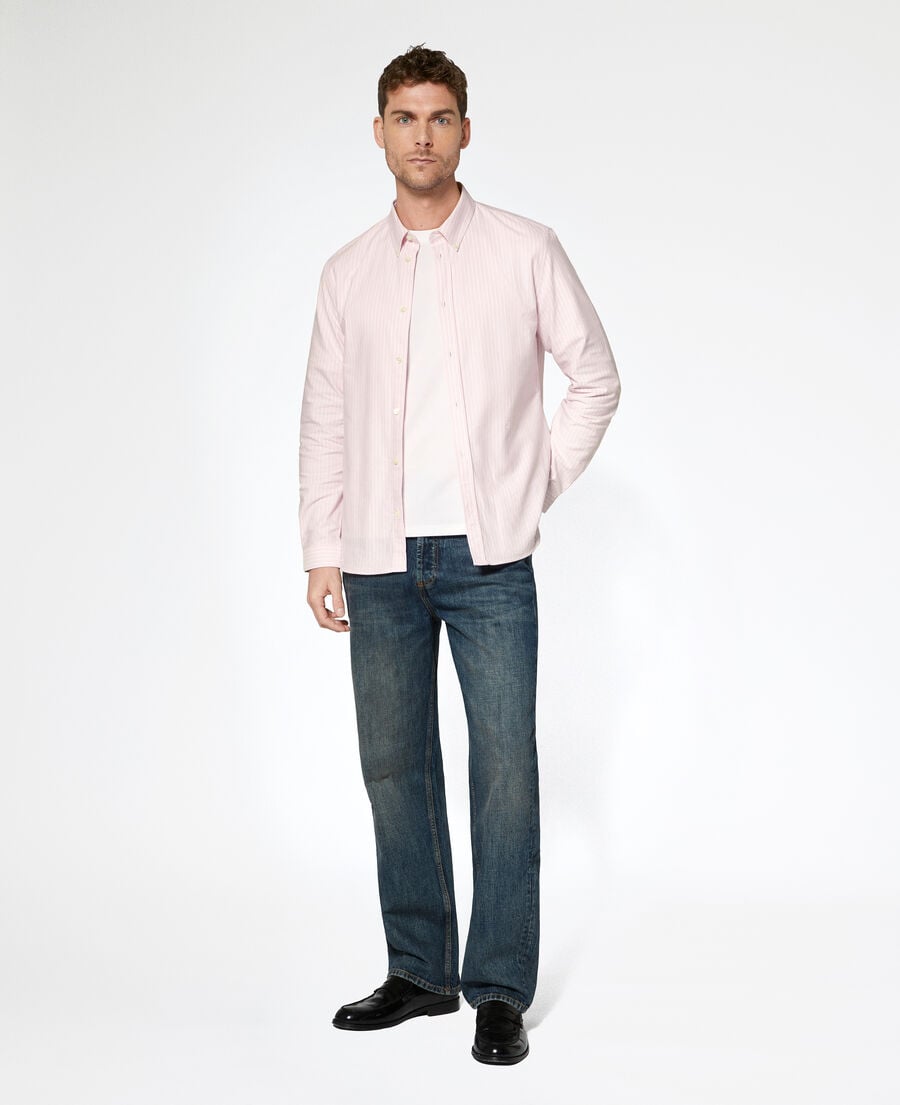 The Kooples HOMME PINK - BLUE chemise &agrave; rayures blanche et rose