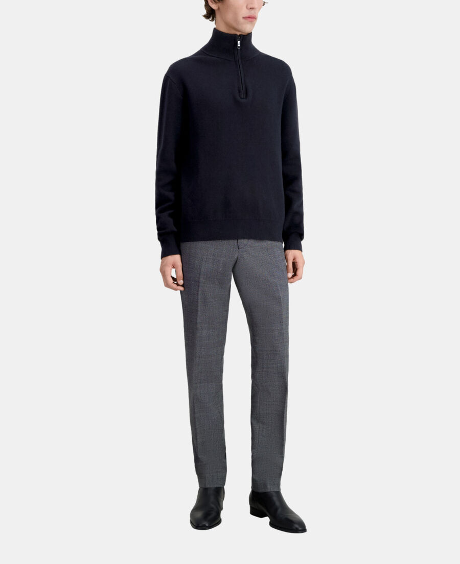 black sweater with debossed logo