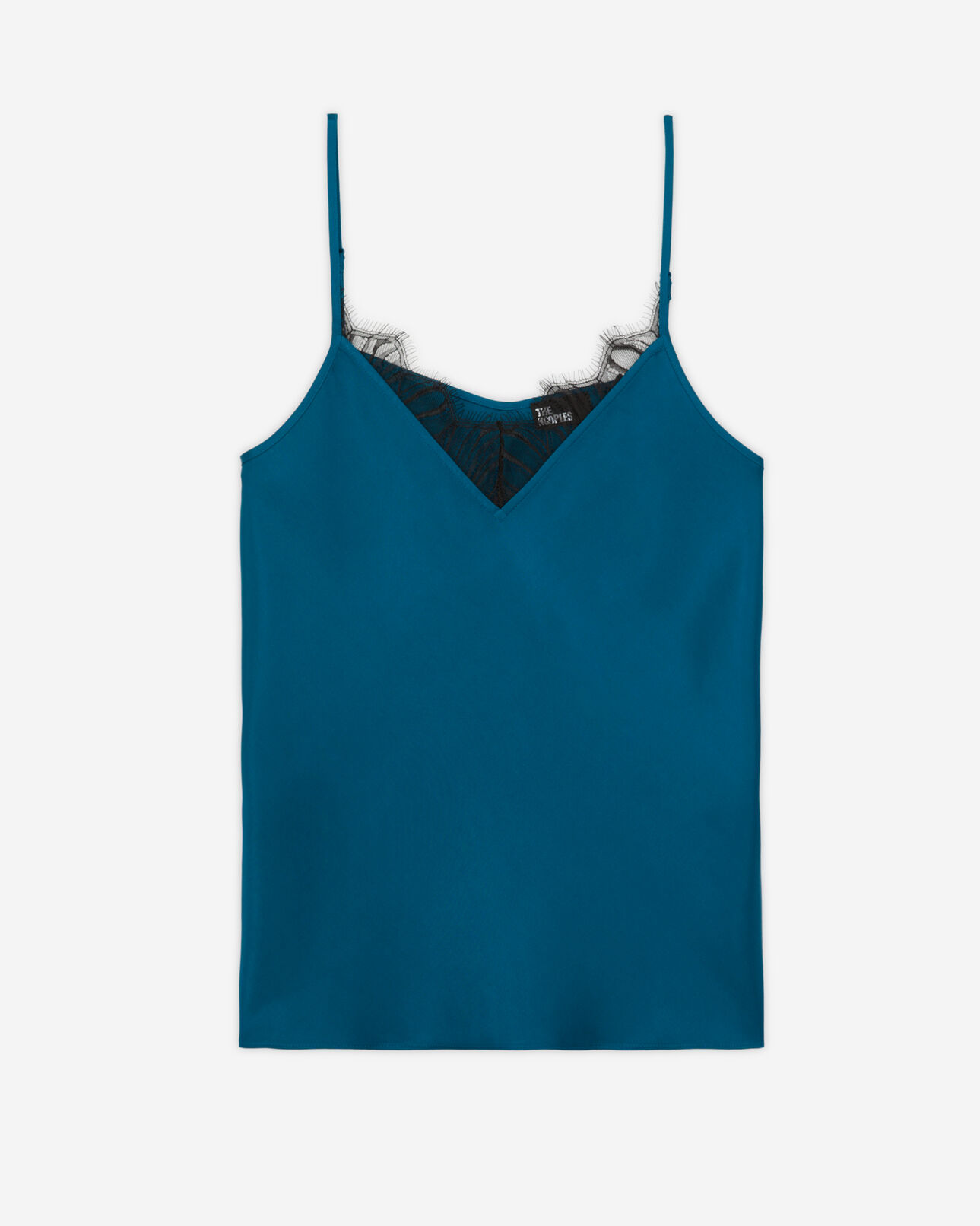 The Kooples FEMME MEDIUM BLUE caraco bleu avec détails en dentelle