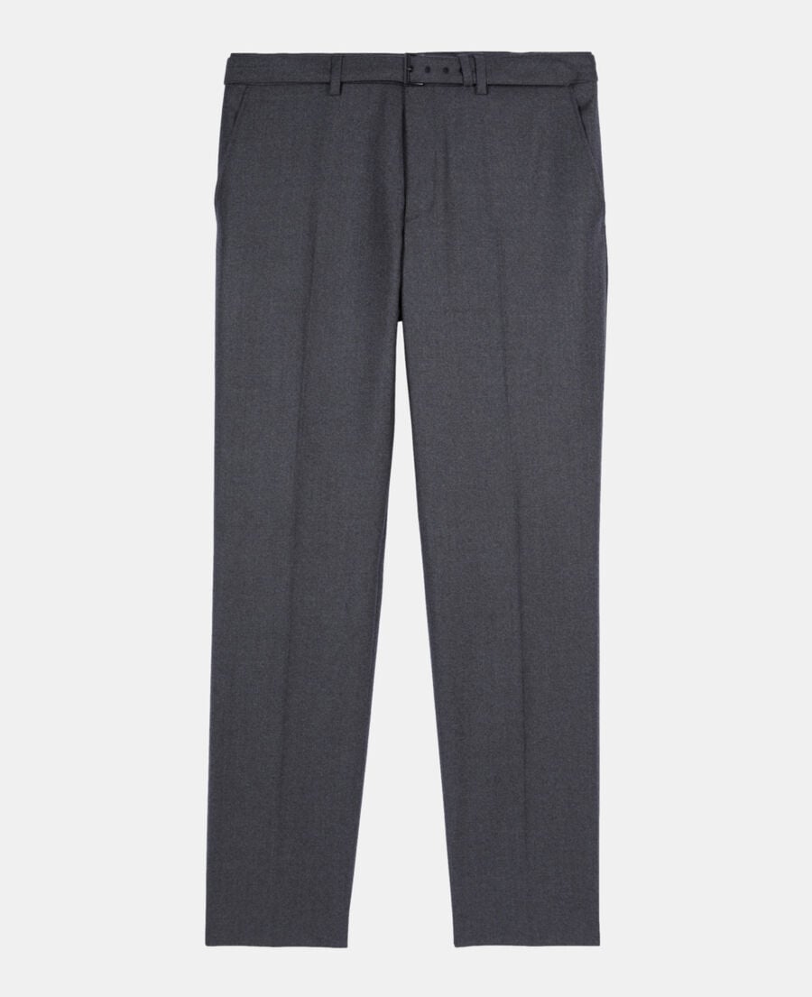The Kooples HOMME LIGHT GREY MEL/WHITE pantalon de costume en flanelle grise
