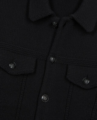 The Kooples HOMME BLACK cardigan en laine noire