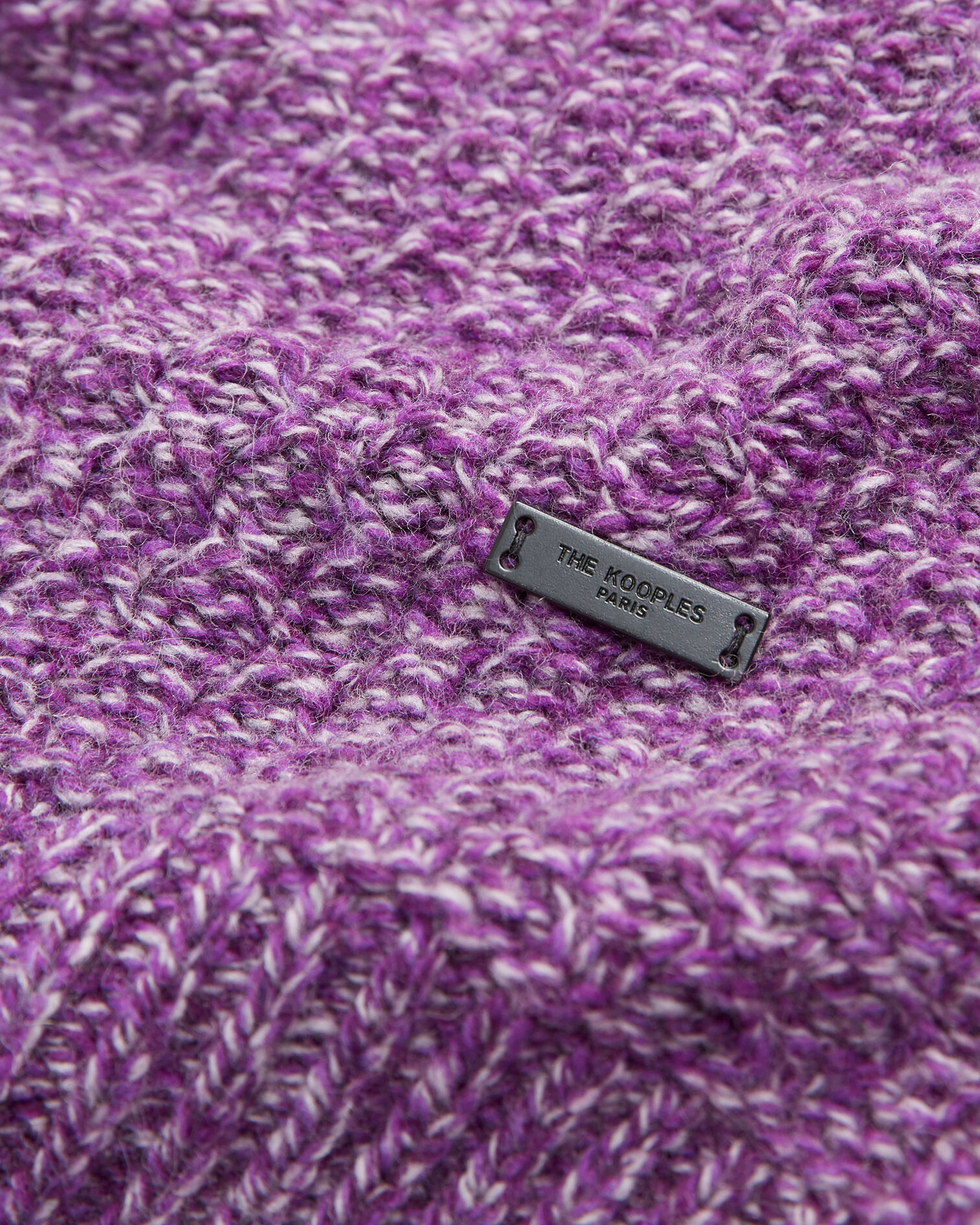 Purple wool sweater with a honeycomb texture, PURPLE, hi-res image number null