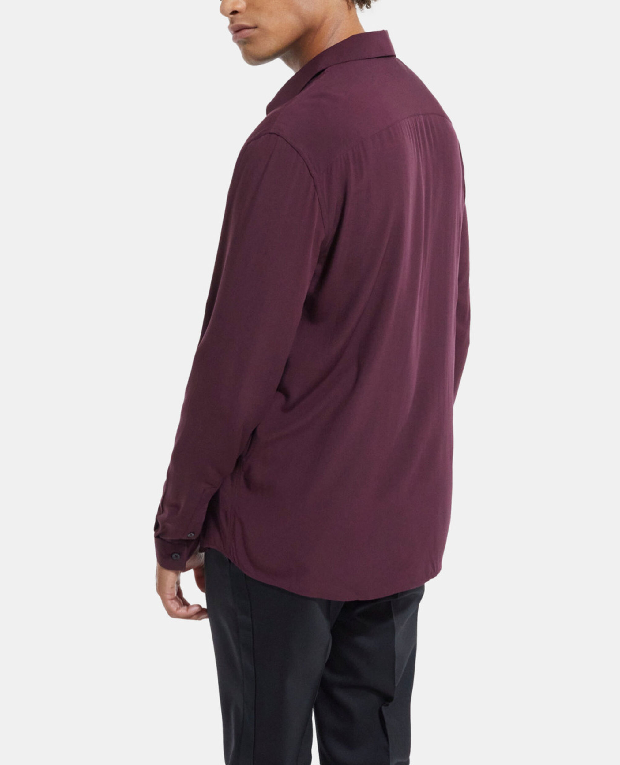Red shirt with classic collar, BURGUNDY, hi-res image number null
