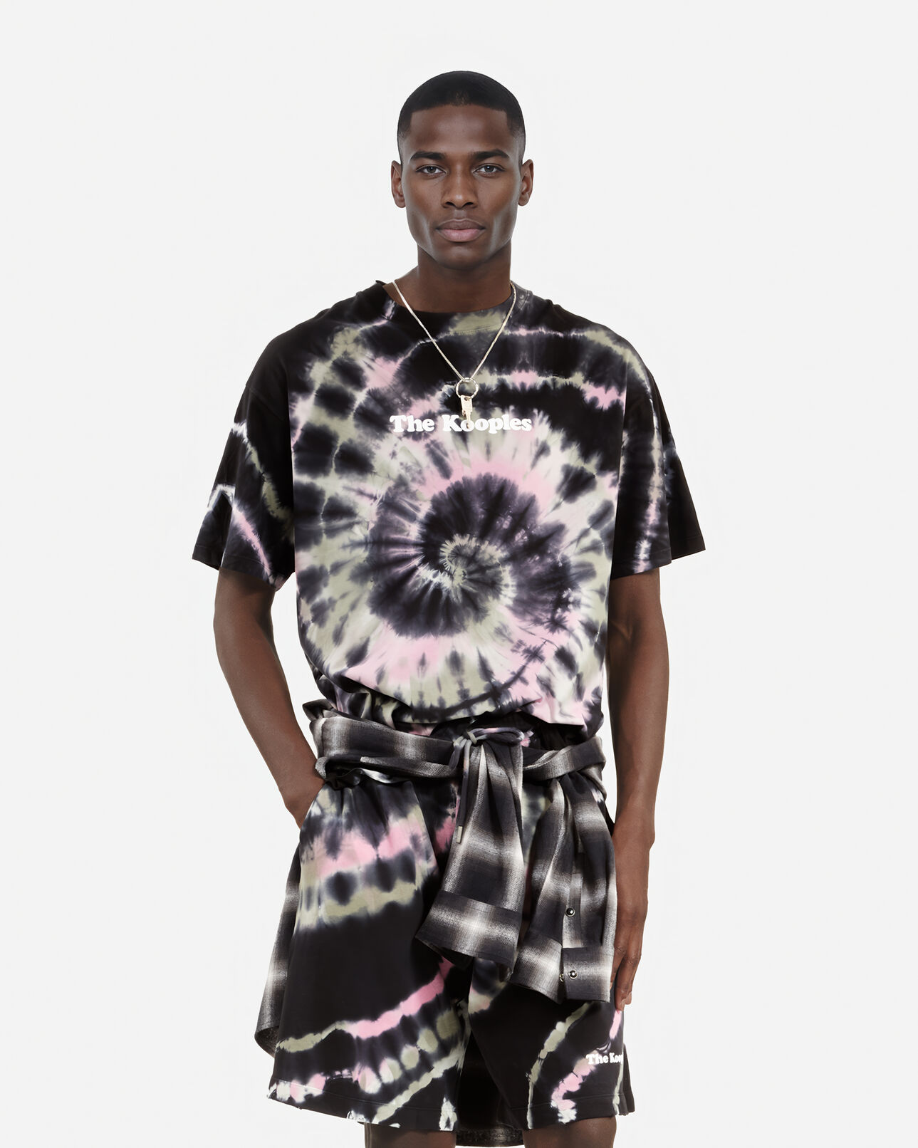 The Kooples HERREN ECRU GREEN t-shirt tie and dye