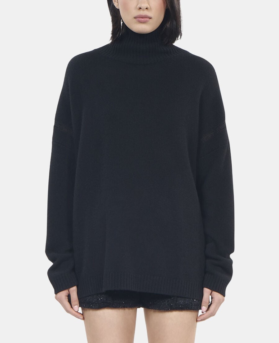 The Kooples FEMME BLACK pull en cachemire noir