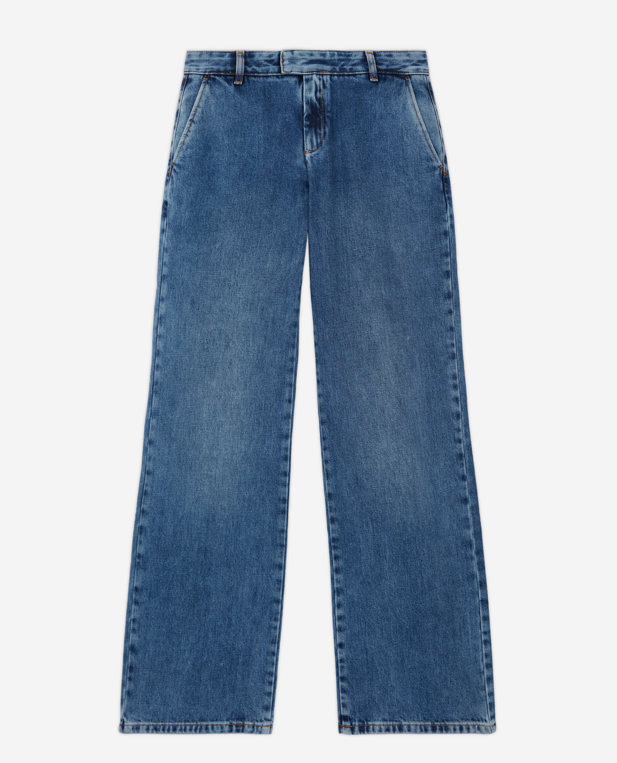 Wide-leg blue jeans, BLUE DENIM, hi-res image number null