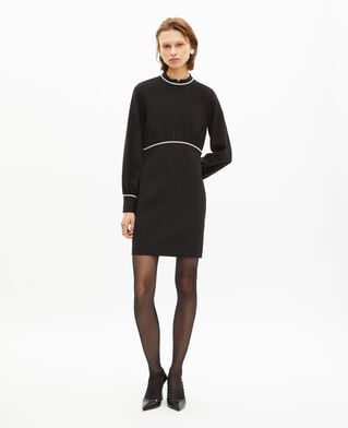 The Kooples WOMEN BLACK short dress with black rhinestone details