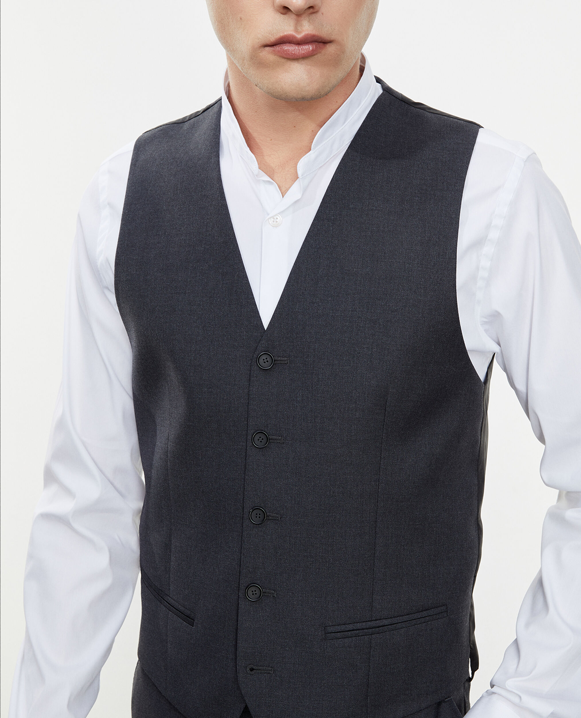 Gray suit waistcoat, GREY, hi-res image number null