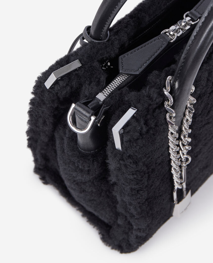 The Kooples WOMEN BLACK black shearling ming bag