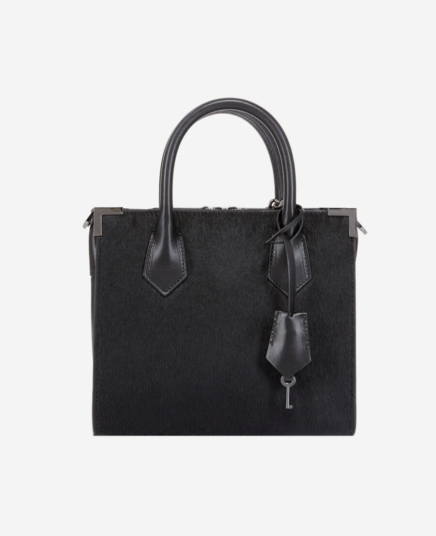 medium ming bag in black leather