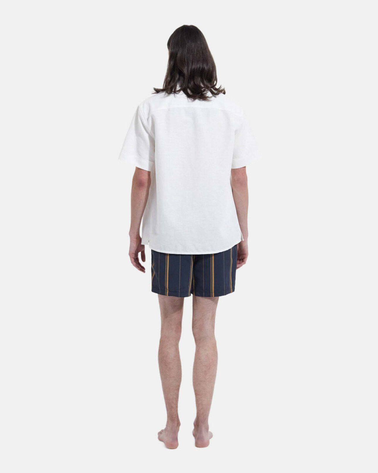 The Kooples MEN NAVY navy blue swim shorts with contrasting logo