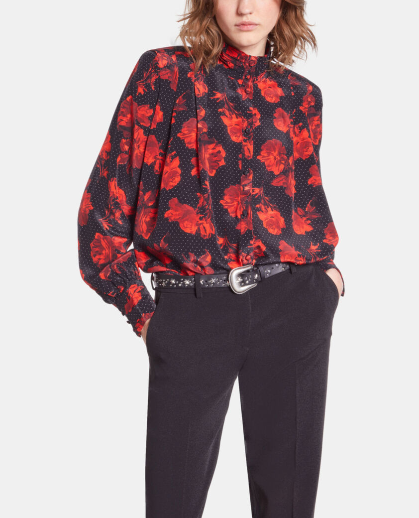 The Kooples WOMEN BLACK wide black leather belt with stars