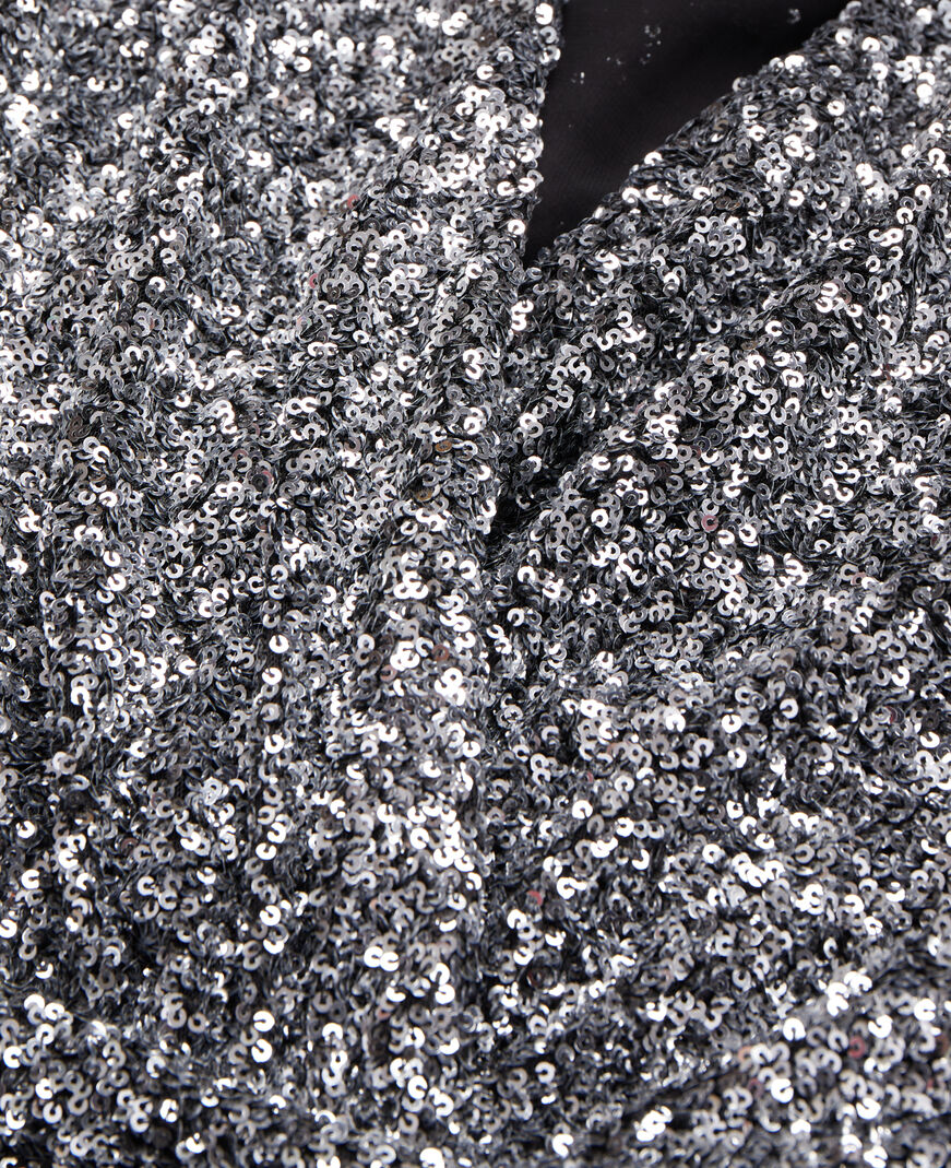 The Kooples F SILVER short silver sequin dress