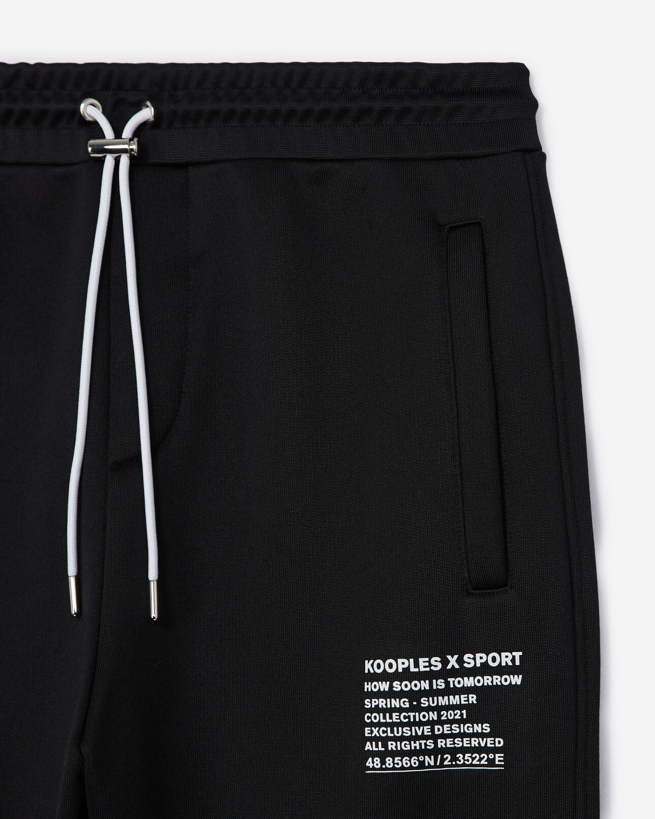 The Kooples HOMME BLACK jogging noir tissu technique à logo
