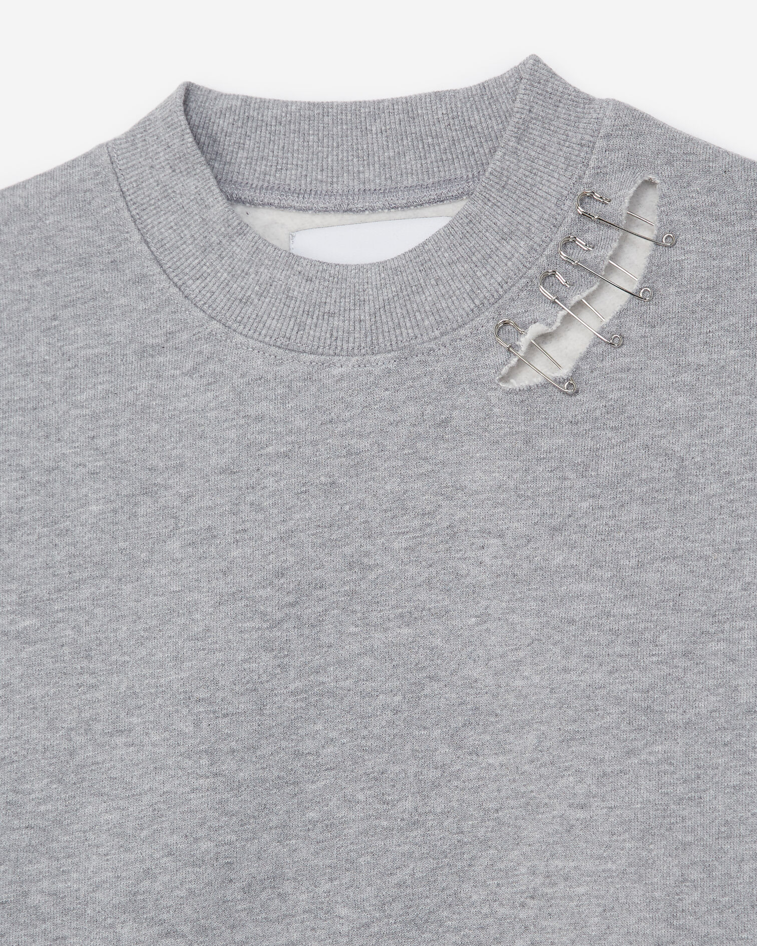 Sweatshirt gris à détails métallisés, LIGHT GREY MELANGE, hi-res image number null