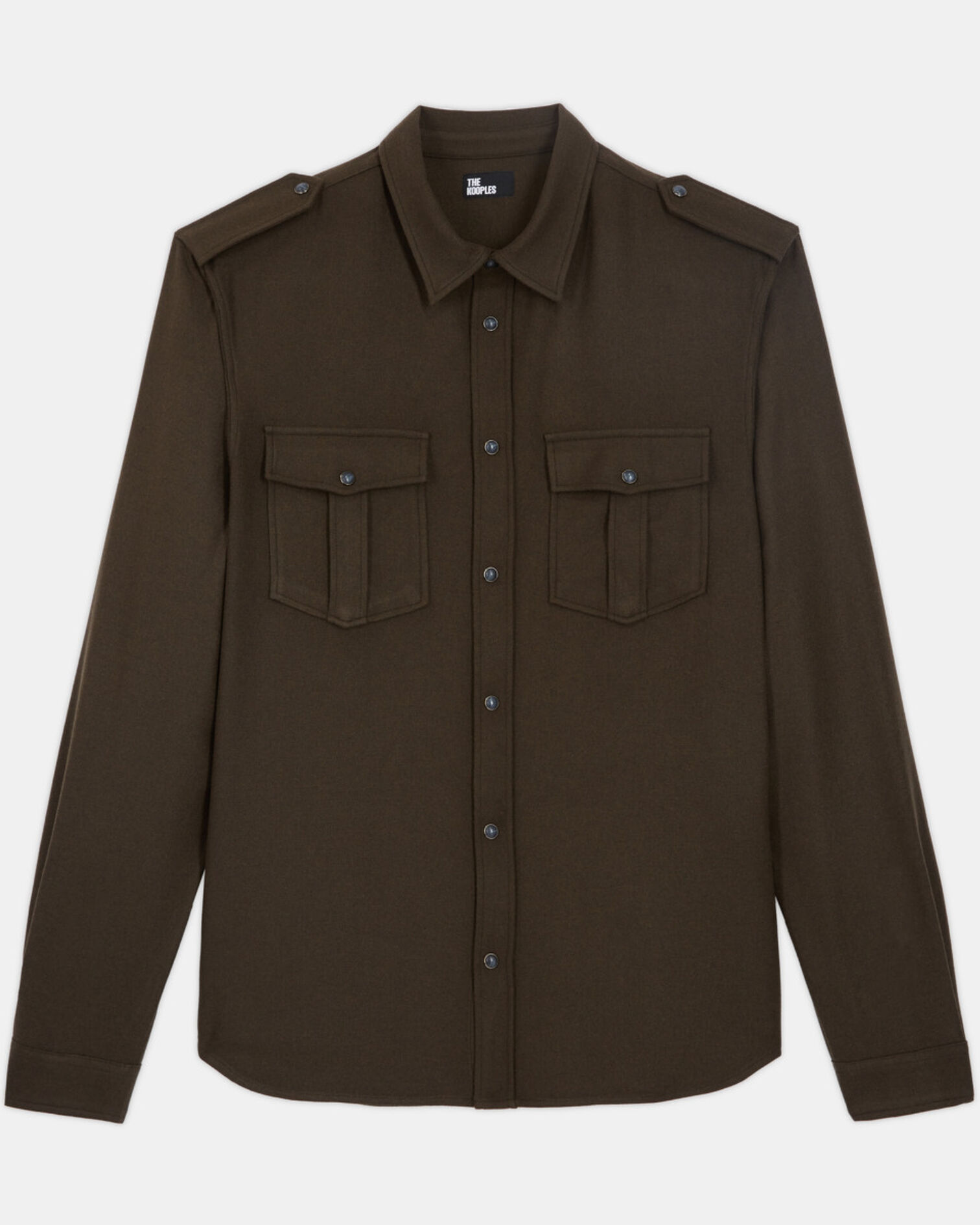 Khaki shirt with classic collar, KAKI, hi-res image number null