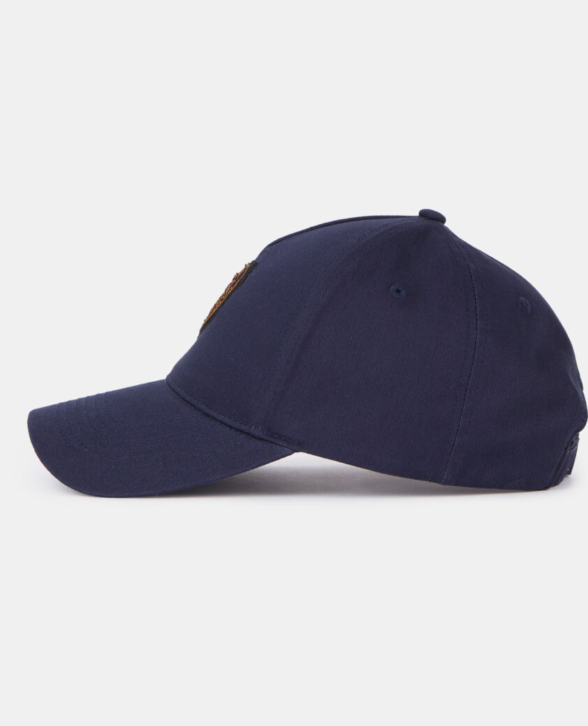 The Kooples MIXED NAVY navy blue cap with blazon patch
