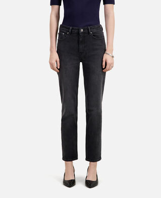 The Kooples DAMEN BLACK WASHED schwarze jeans mit geradem bein