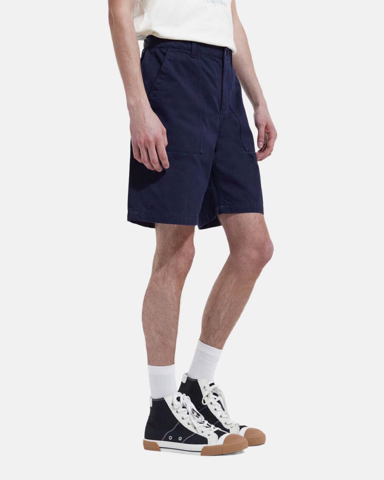 The Kooples HERREN NAVY lange baumwollshorts mit vier taschen