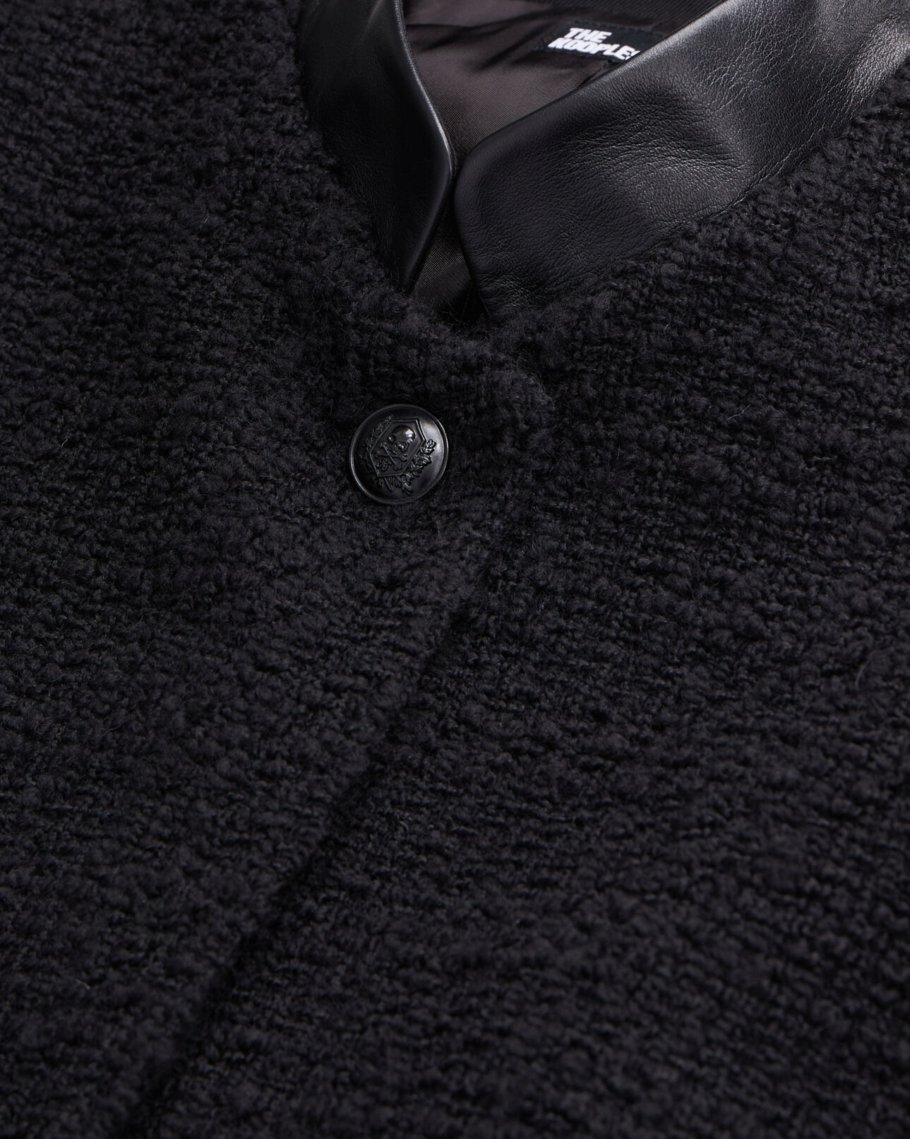 The Kooples WOMEN BLACK short black tweed jacket