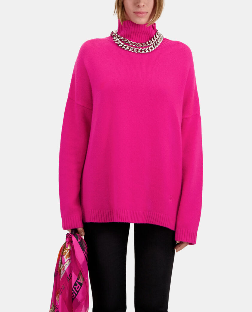 The Kooples WOMEN FUSHIA pink cashmere-blend sweater