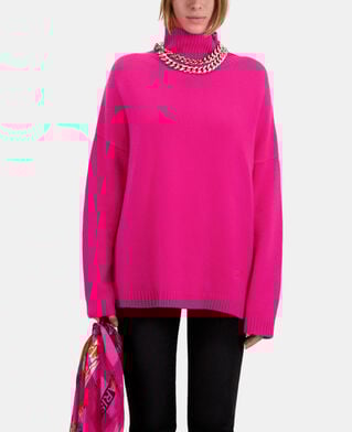 The Kooples FEMME FUSHIA pull rose en cachemire mélangé