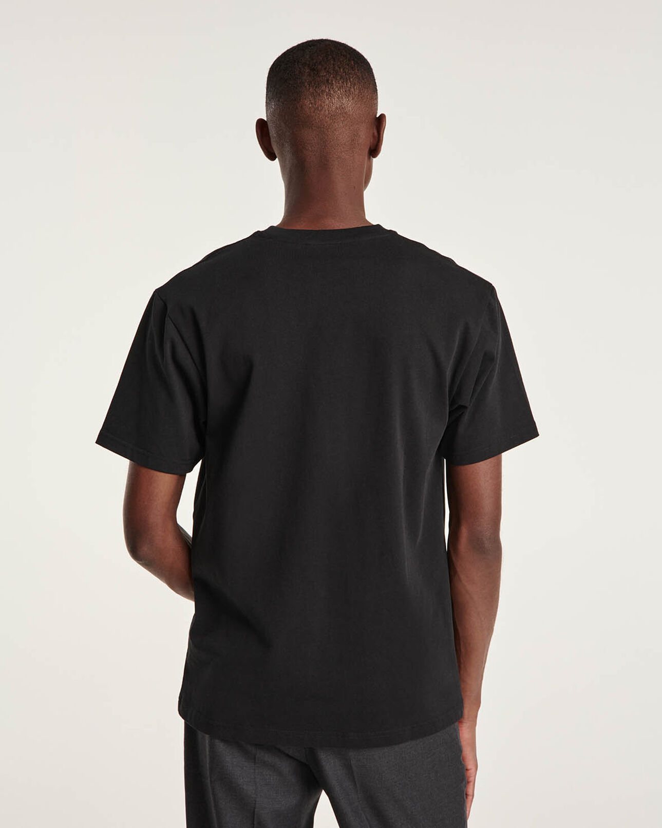 The Kooples MEN BLACK black jersey t-shirt with breast logo