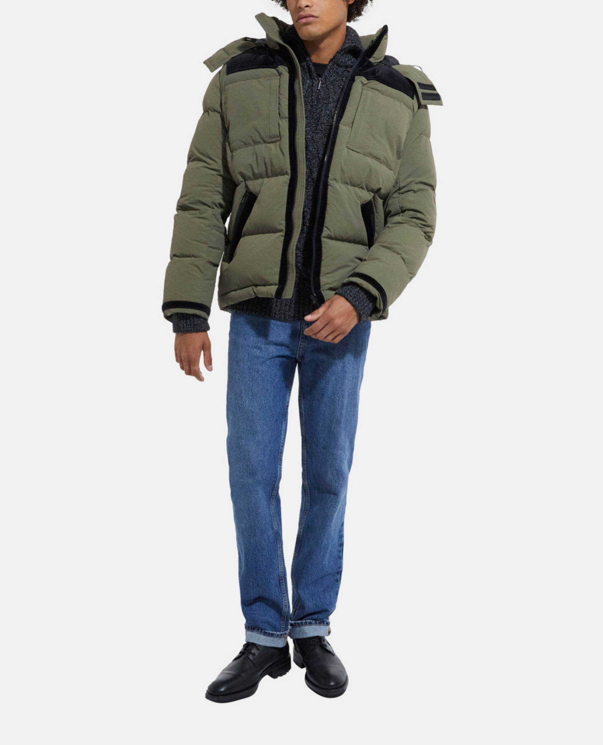 Khaki down jacket, ALGUE, hi-res image number null