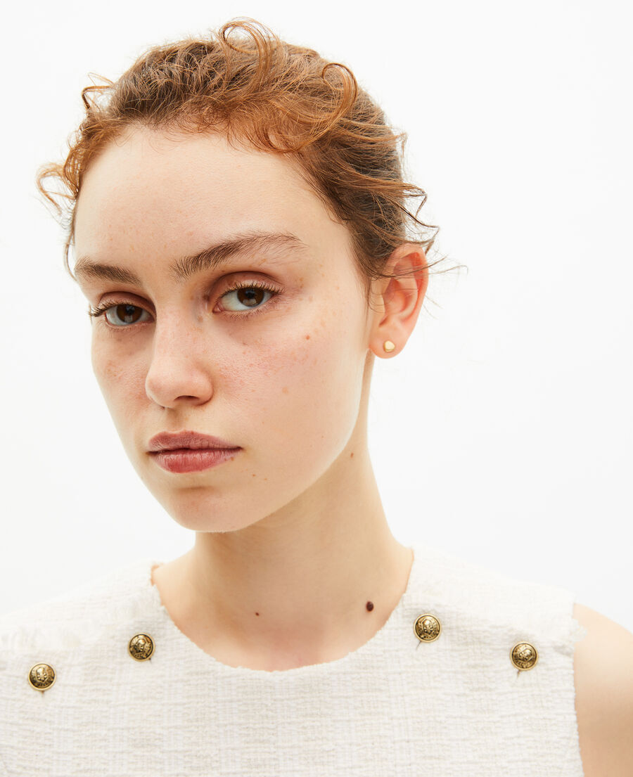 The Kooples F ECRU ecru tweed top