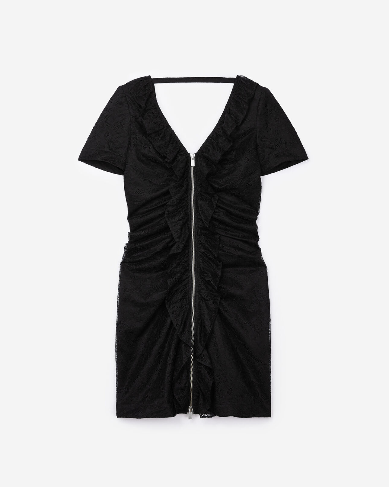 The Kooples WOMEN BLACK fitted black lace mini dress