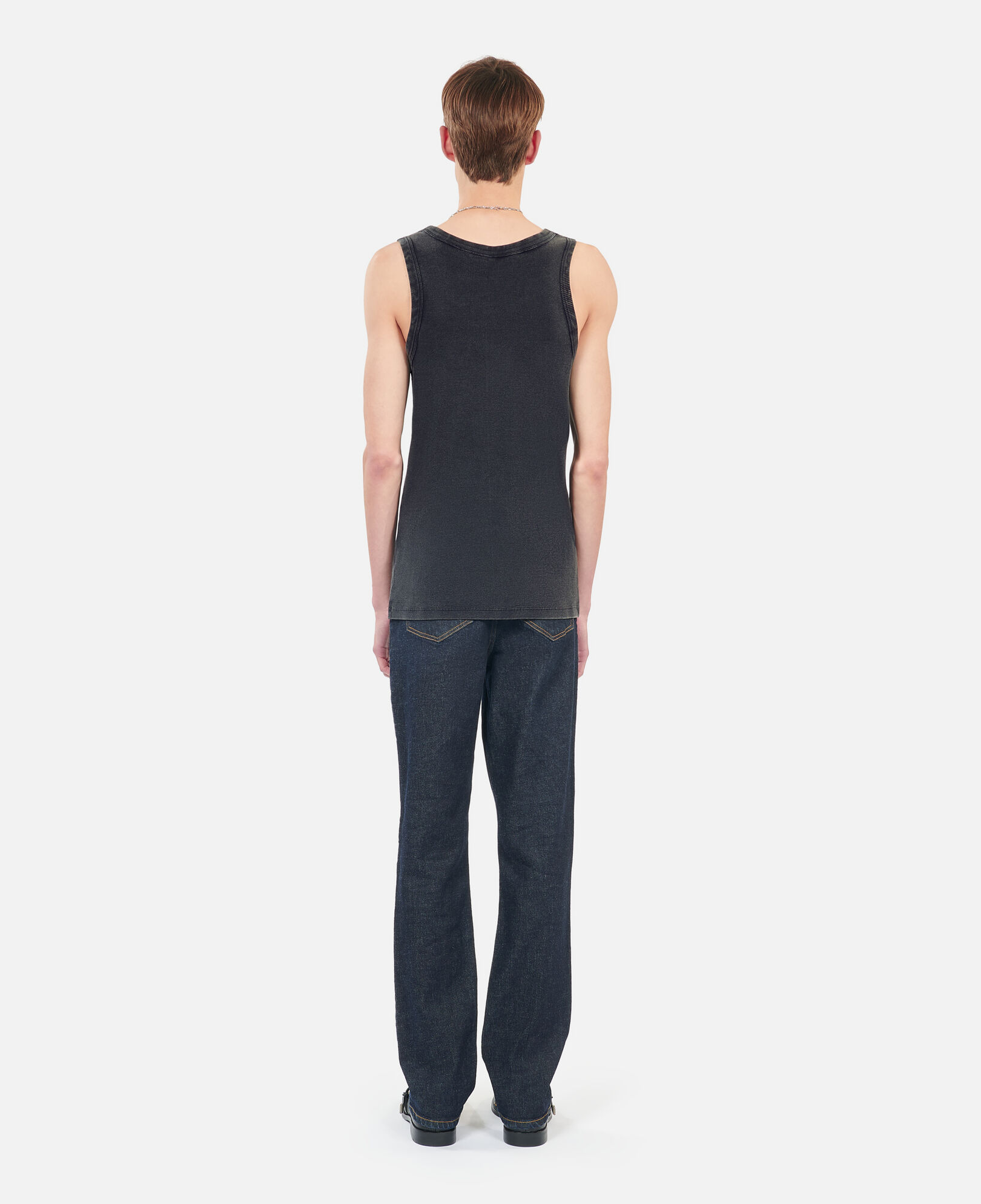 The Kooples MEN BLACK WASHED black kooples heart tank top