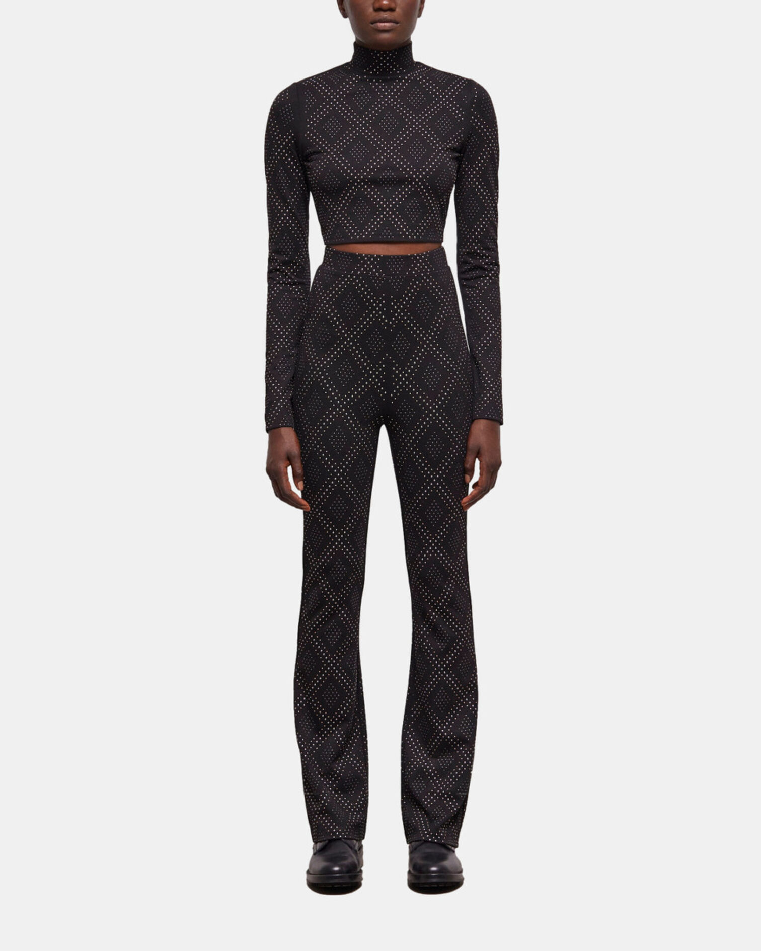 Black pants with rhinestones, BLACK, hi-res image number null