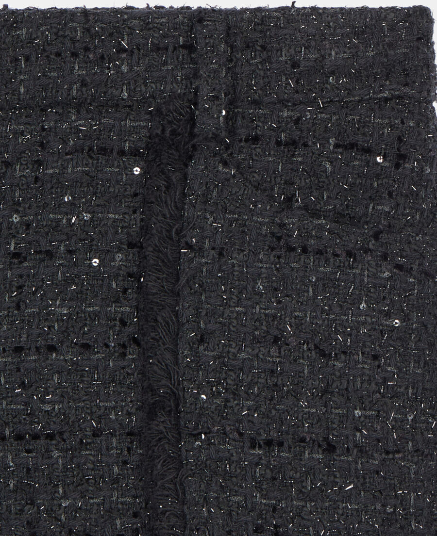 The Kooples FEMME BLACK short en tweed noir